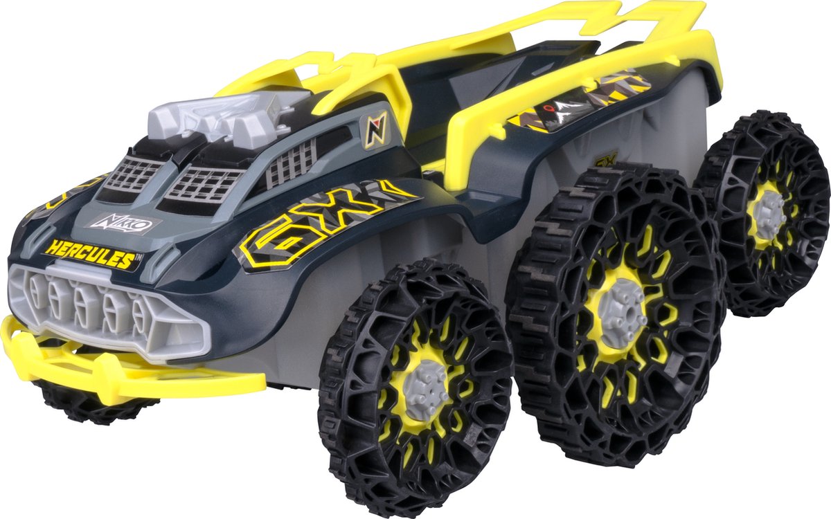NIKKO rc auto hercules - oplaadbare usb-c bestuurbare auto met accu voor binnen en buiten - voor kinderen vanaf 6 jaar - speciale functie met 6 wielen - stuntauto met 360° rotatie - 30 cm