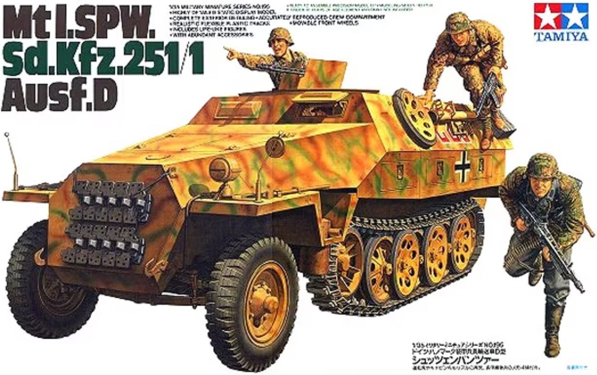 Tamiya modelbouwpakket militaire voertuigen - 35195 mtl. spw sd.kfz.251 1 ausf.d personenwagen plastic - 1:35 - modelbouw
