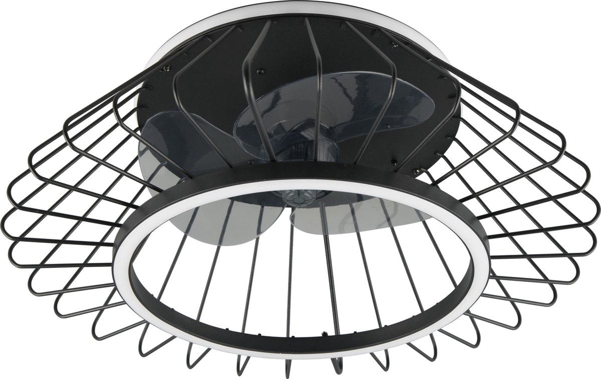 RL LIVE YOUR LIGHT Reality karlsborg - ventilator - zwart mat - incl. 1x smd 30w