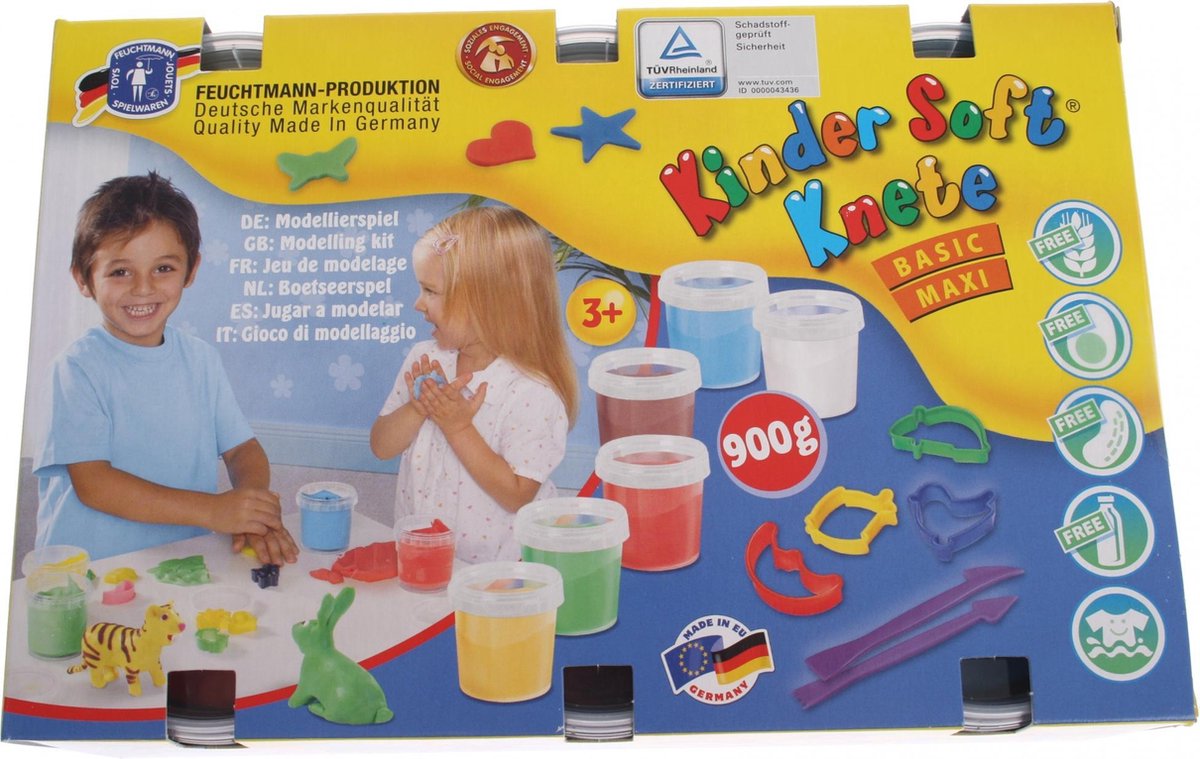 Feuchtmann Kinder soft knete basic maxi 6 x 150 gram