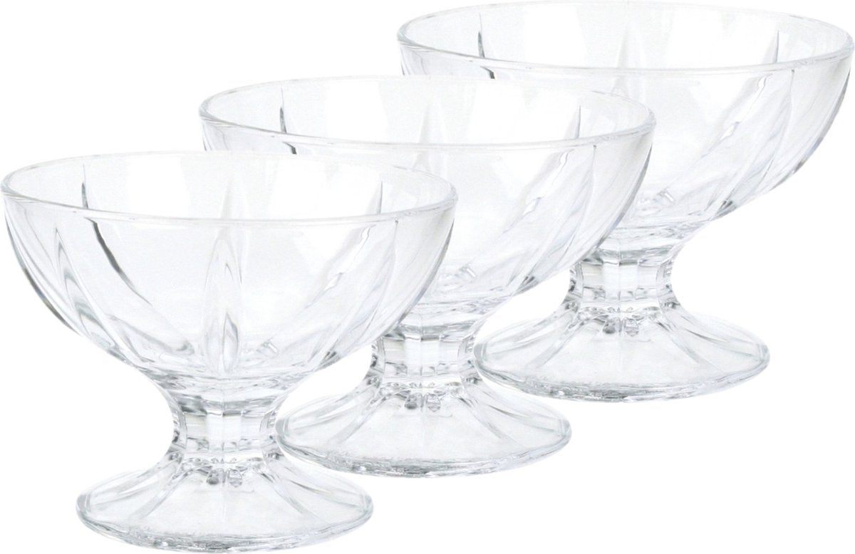 Arcoroc ijs sorbet coupes - 6x - op voet - 200 ml - glas - ijsschaaltjes - ijscoupe glazen