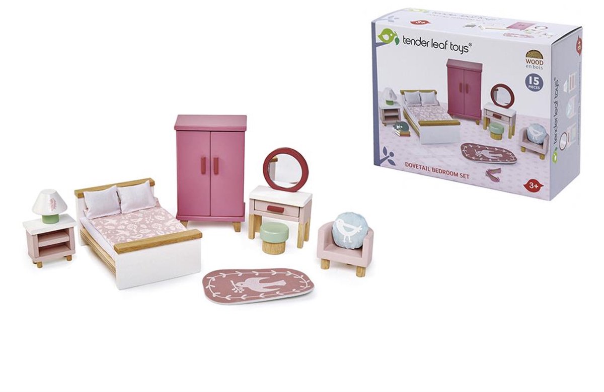 Tender Leaf Toys Meubeltjes slaapkamer poppenhuis -
