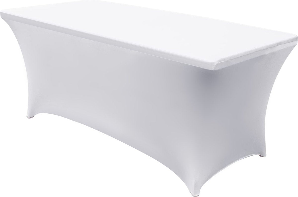 GreenBlue Groenblauw - flexibel tafelkleed cateringtafelhoes wit - 180x75x75cm, spandex, gb371