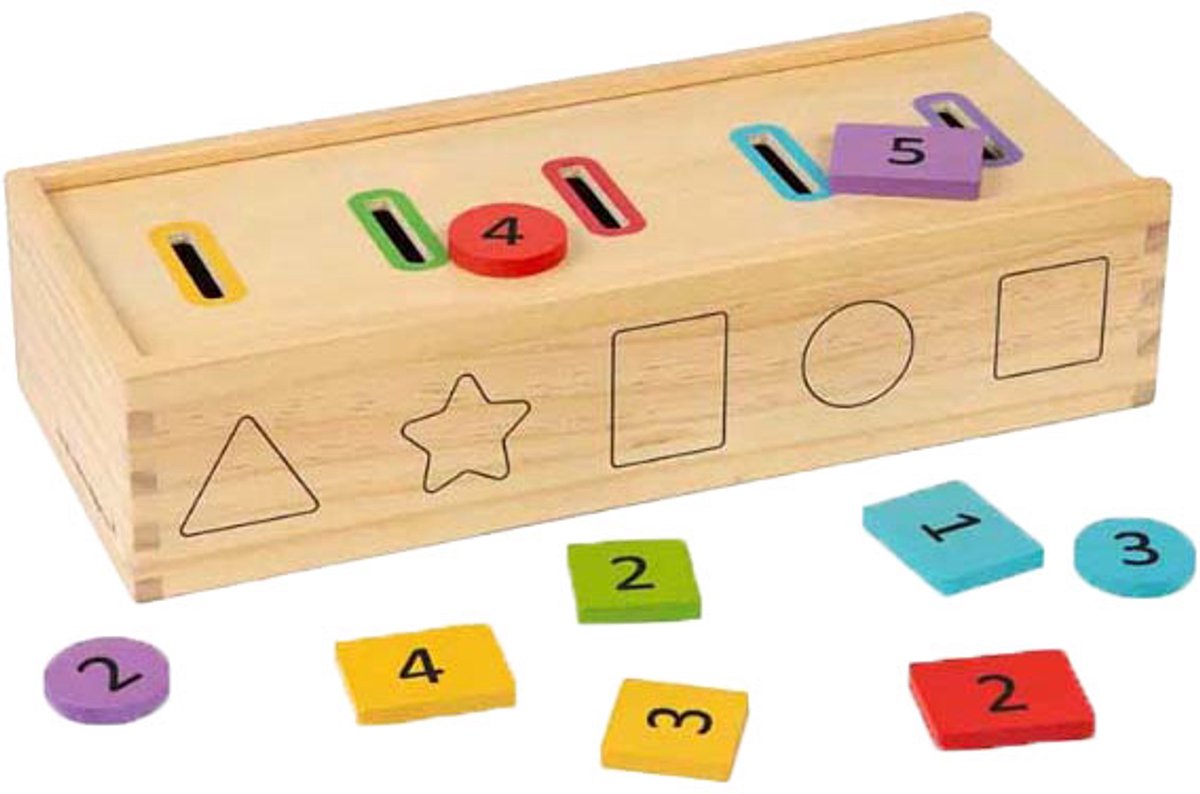BIGJIGS houten sorteerbox, 27dlg.