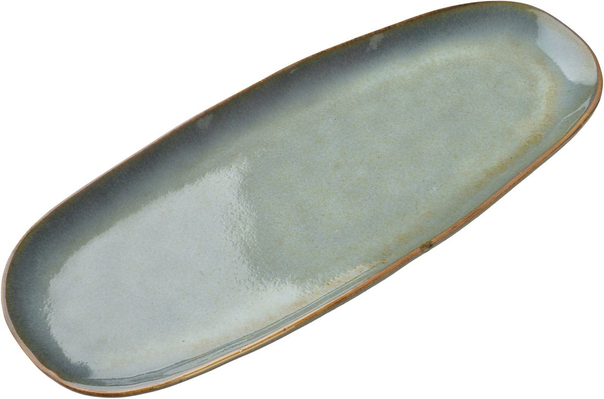 Merkloos Sans Marque Basic nature - serveerschaal - 35,5x14x2 cm - grijs - mat