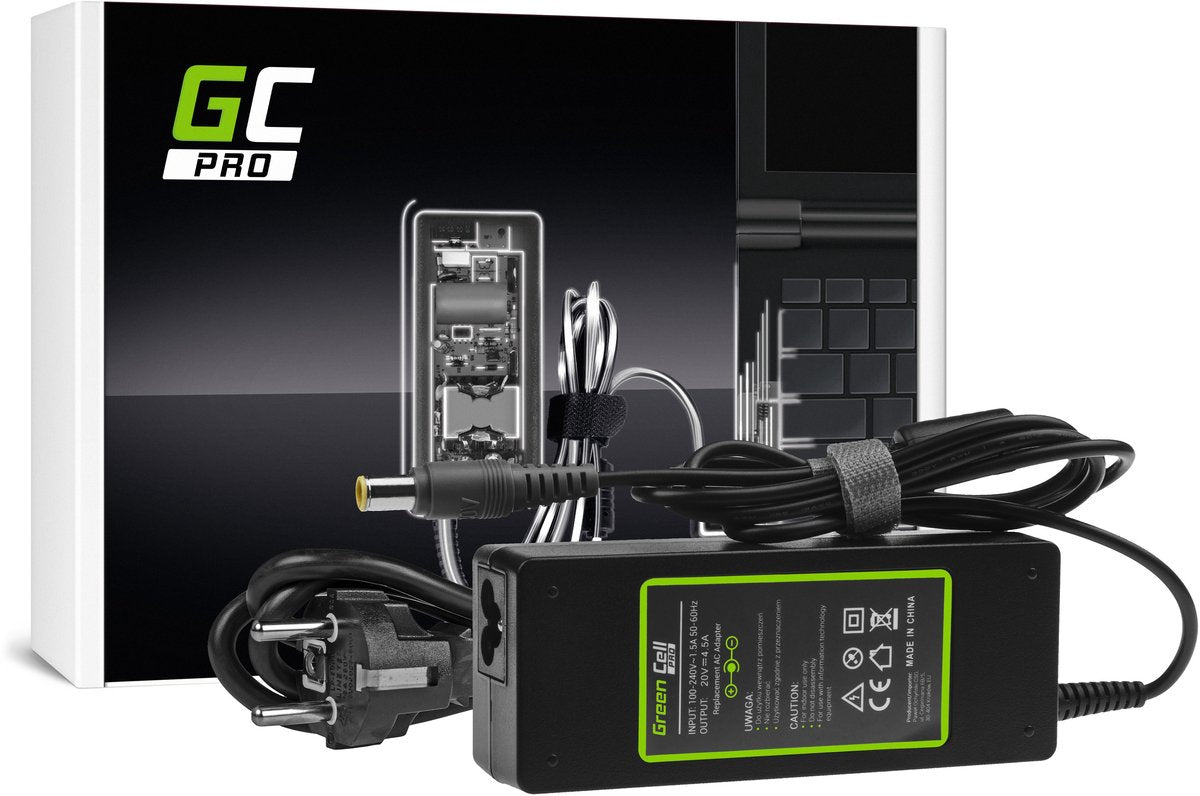 GREEN CELL pro oplader ac adapter voor lenovo thinkpad t410 t420 t510 t520 t530 t60 t61 r60 r61 w510 w520 x201 20v 4.5a 90w