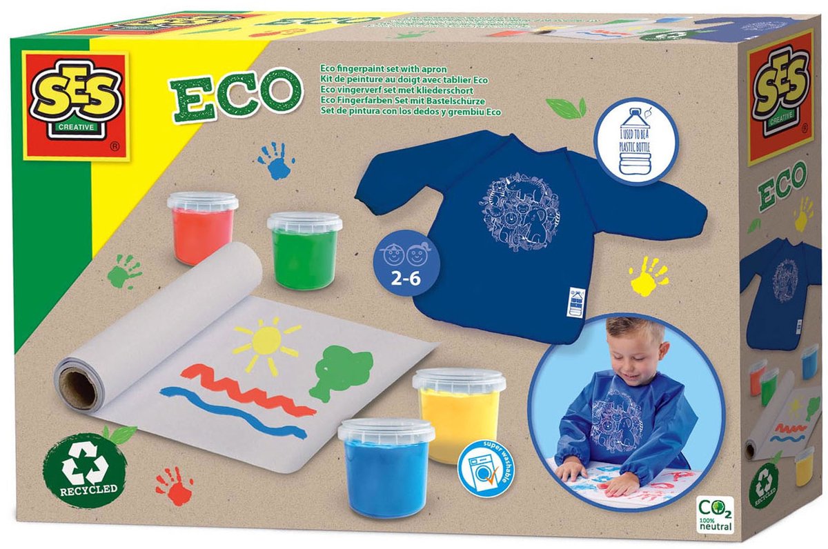 SES Creative Ses eco vingerverf set met kliederschort