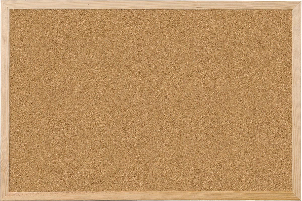 Q-CONNECT kurkbord | met houten frame | 90 x 60 cm