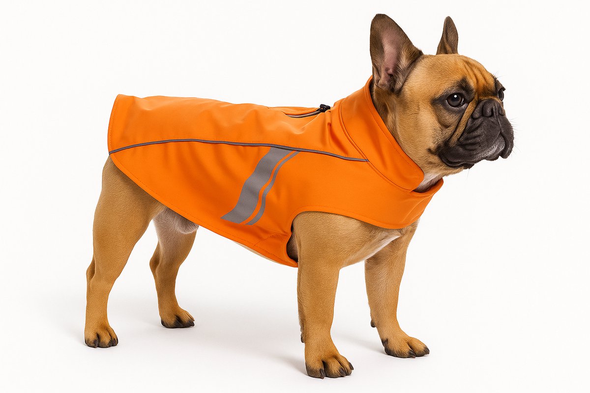 Flamingo Hondenjas – regenjas hond – waterdichte hondenregenjas met reflectie – regenjas pomi oranje – 50 cm