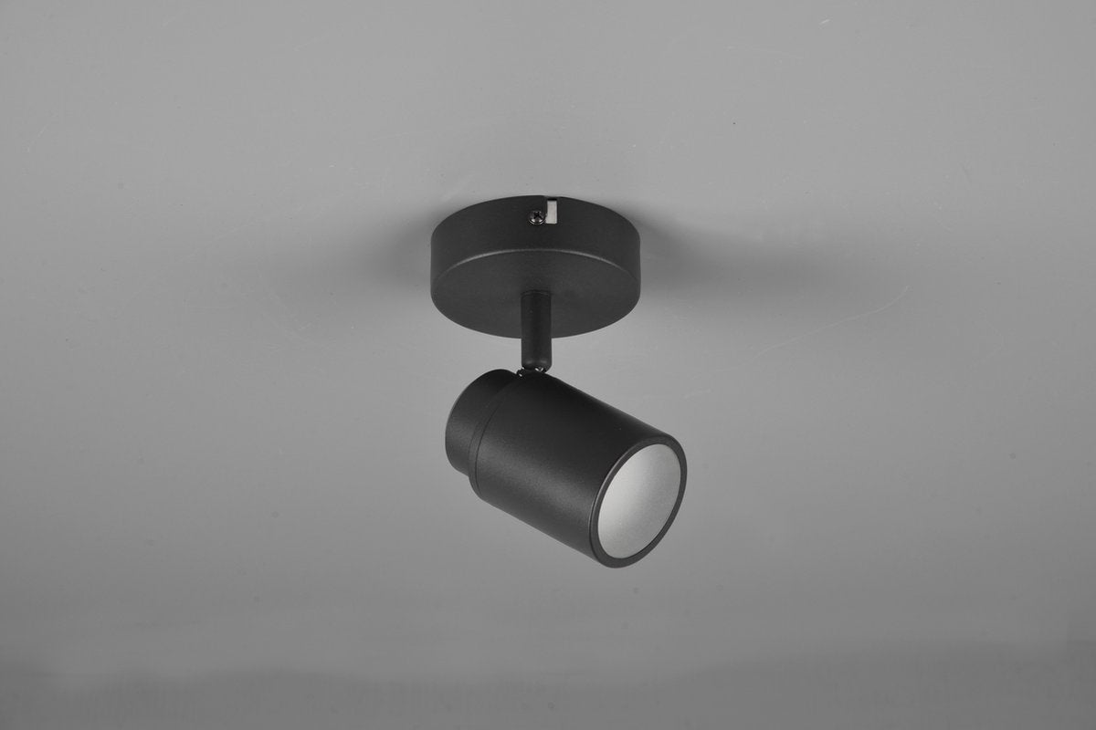 TRIO angelo - spot - zwart mat - excl. 1x gu10 3 w - wand- en plafondmontage - badkamerverlichting