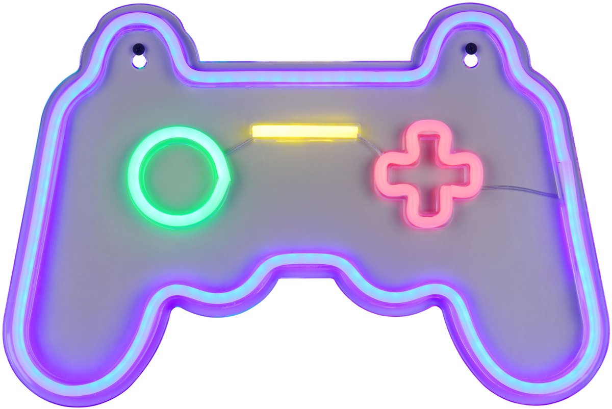 RL LIVE YOUR LIGHT Reality gamer - wandlamp - transparant helder - incl. 1x smd 5 w - snoerschakelaar - wandmontage - usb-c aansluiting
