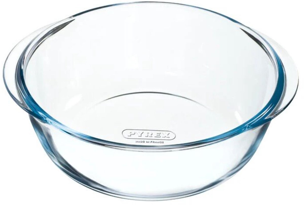 Merkloos Sans Marque Pyrex - ovenschaal - rond 20x18x7 cm