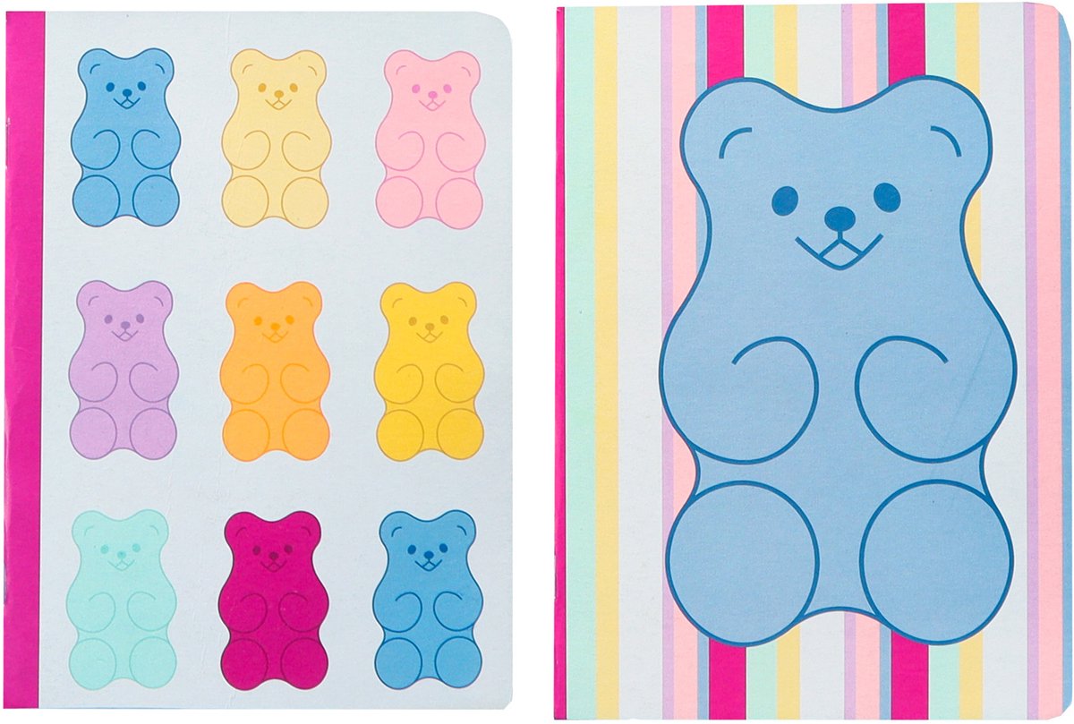 Kangaro schriften - b'log sweet candy - formaat a5 - met ruit 5mm - 2 stuks - met aarbeiengeur - an-122671-a