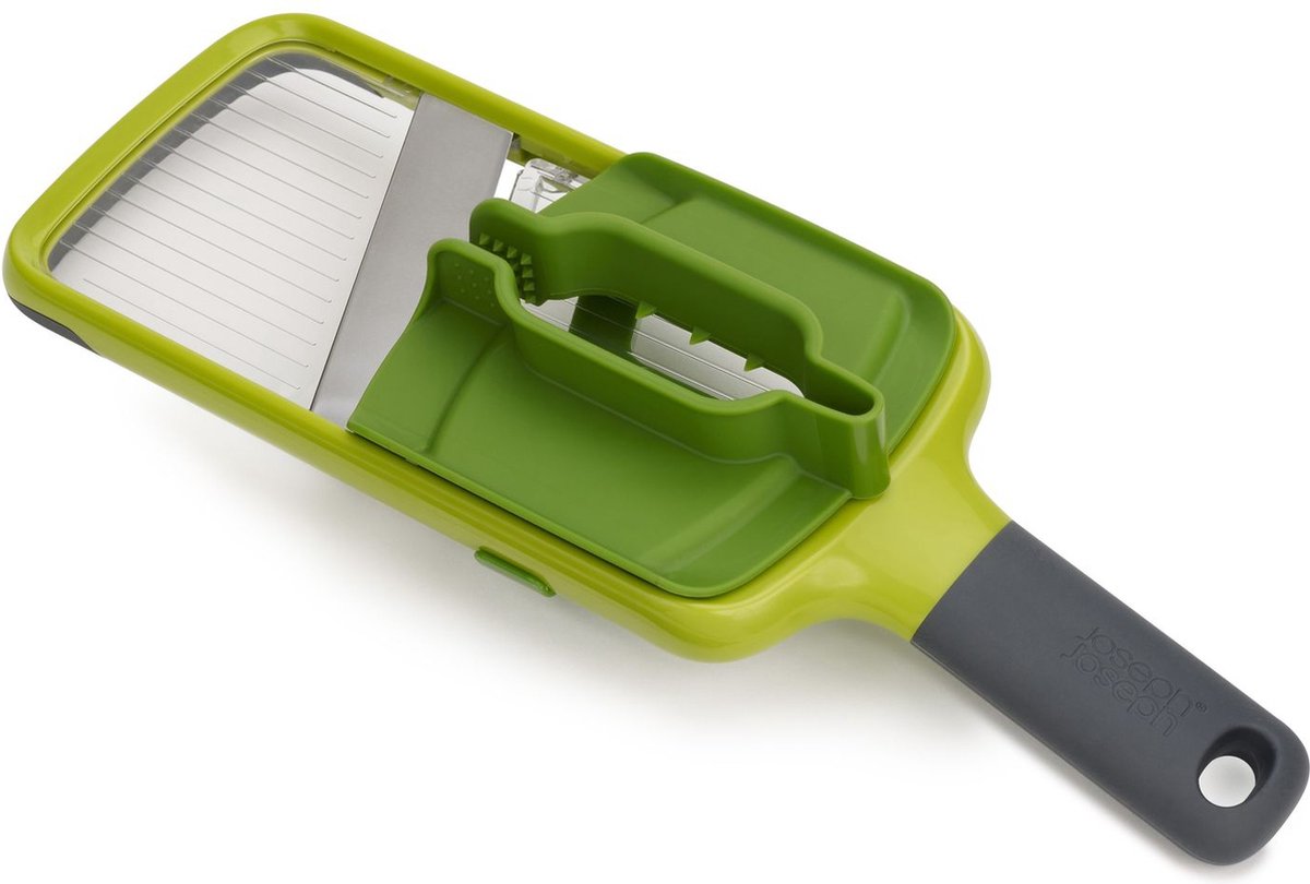 Joseph Joseph multi-grip mandoline – groente- en fruitsnijder – groen – 3 snijdiktes – veilige vingerbescherming