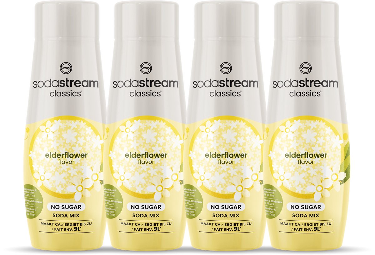 SodaStream elderflower zero siroop - 4 pack