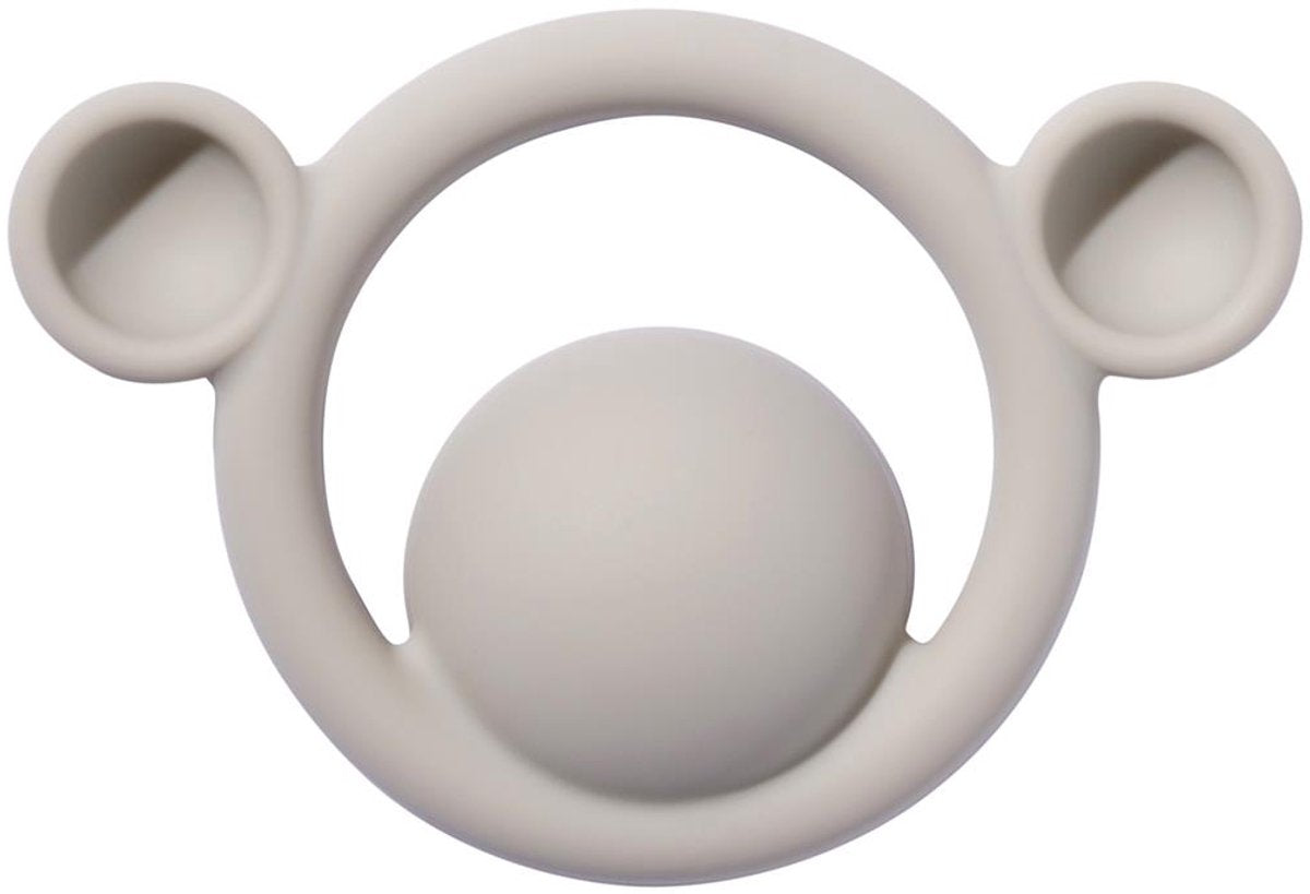 Moluk Nogi beer beige, tactiele bijtring, in siliconen rubber, in doos 12.5x2x8.5cm, 0+