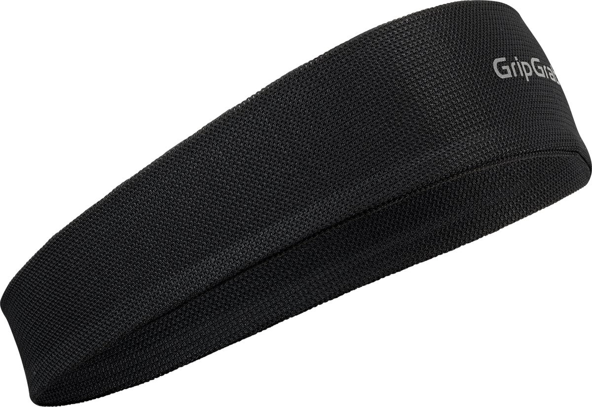 GripGrab - lichtgewicht zomer fiets zweetband voor onder de fietshelm zweetbescherming hoofdband - zwart - unisex - maat one size