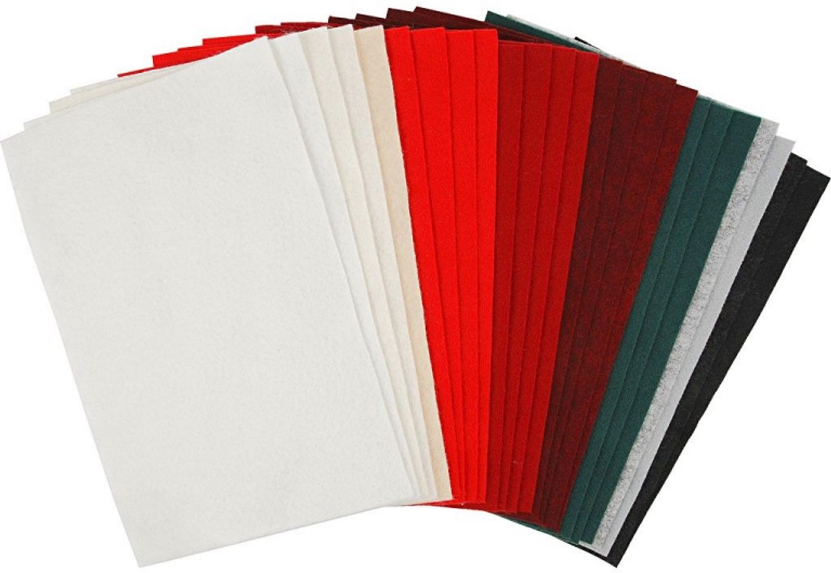 Creativ Company Hobbyvilt diverse kleuren, 24 vellen