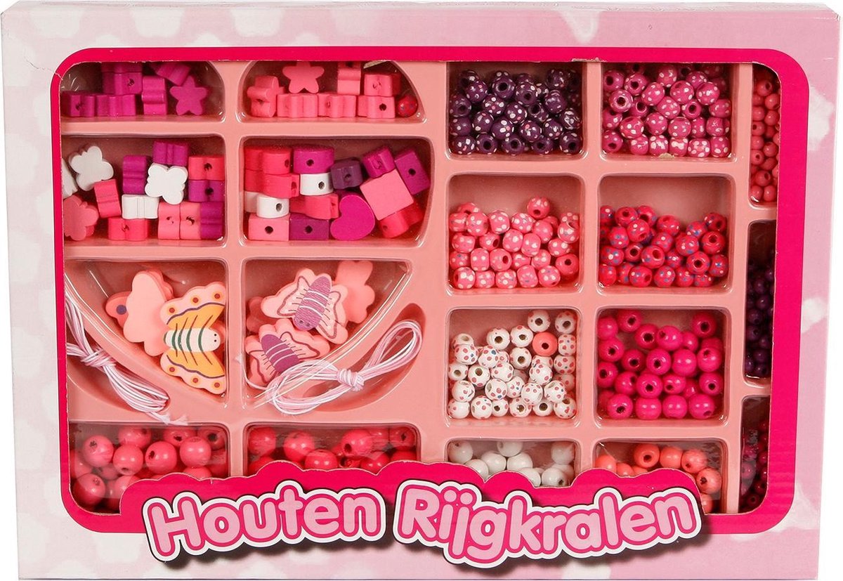 VAN MANEN Houten rijgkralen, 825st.