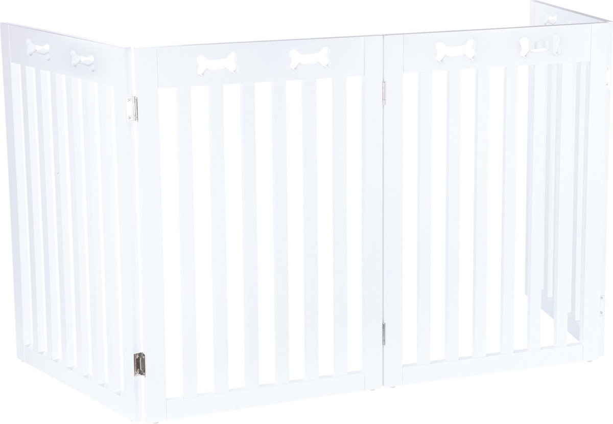 Trixie - afsluithek - 4 panelen - wit - 60-160x75 cm