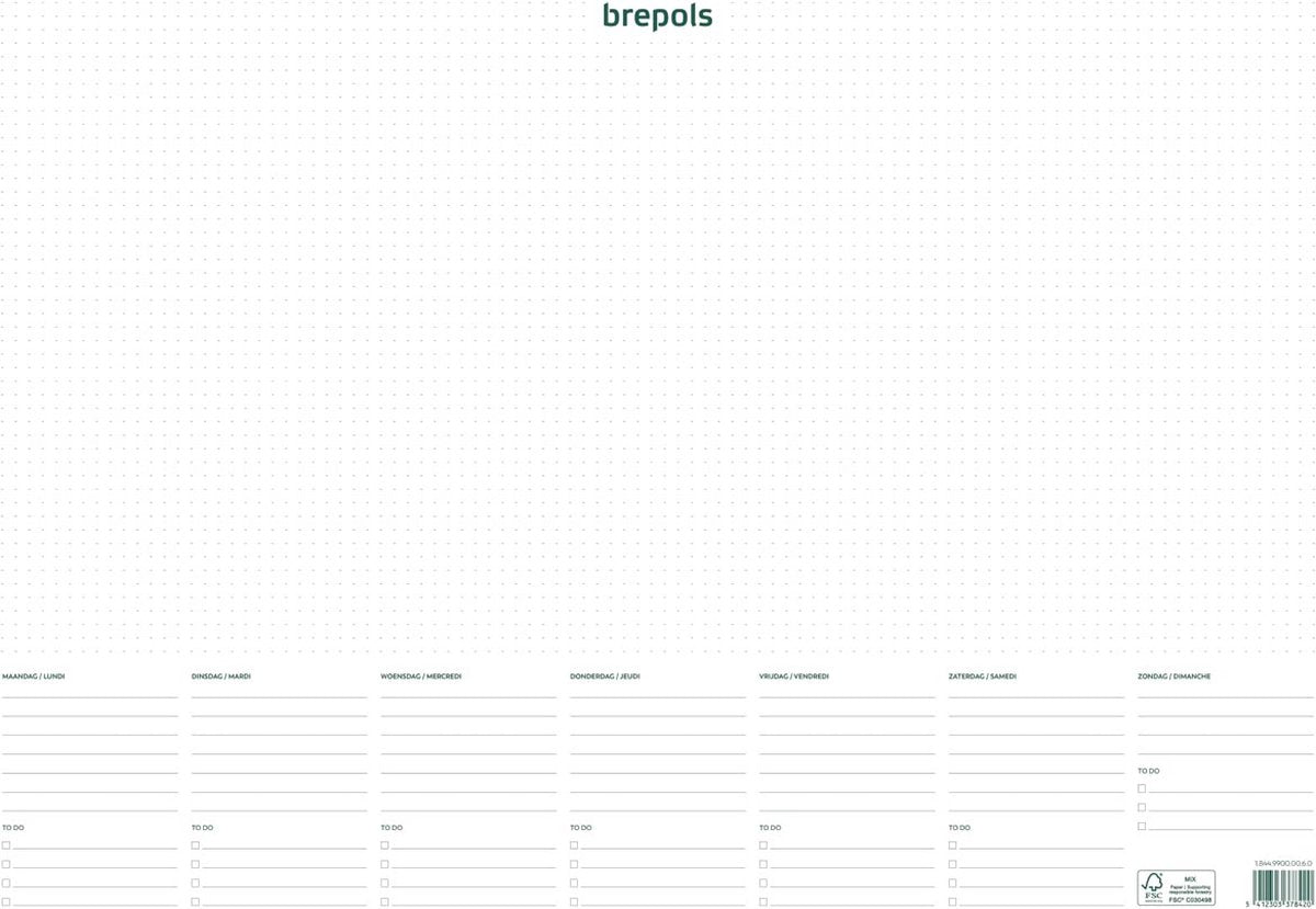Brepols Atoma - trendy schrift - a4 - 144 bladzijden - commercieel geruit - transparant paars