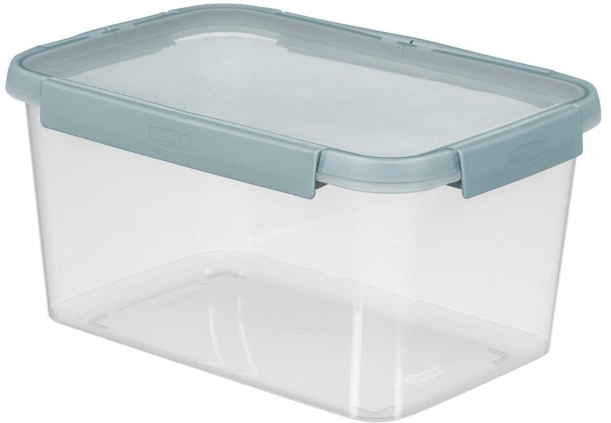 Curver smart fresh eco vershoudbakje rechthoekig - 5l - smokey grey transparant