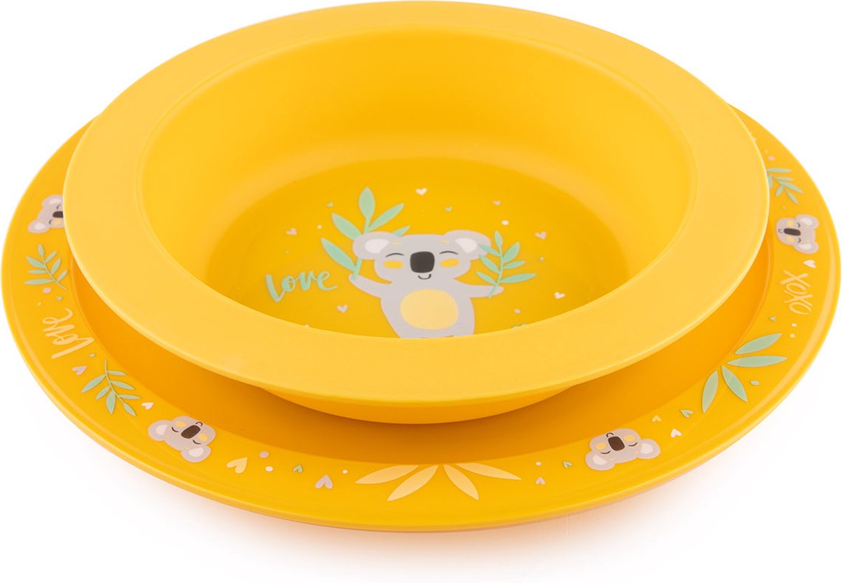 Canpol Babies - servies set 2 st. exotische dieren- geel- 9m+ 9+ m