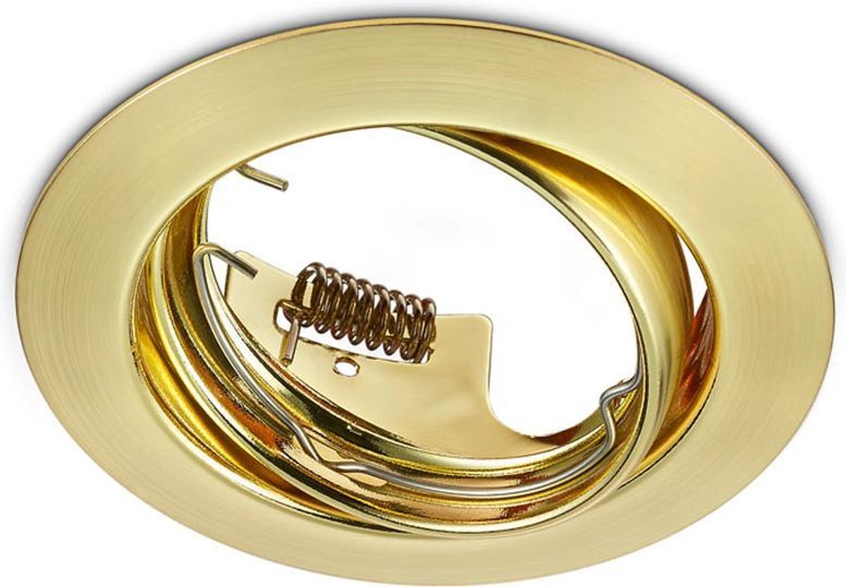 TRIO jura - inbouwspot - messing mat - excl. 1x gu10 3 w - zwenkbaar - plafondbevestiging - rond