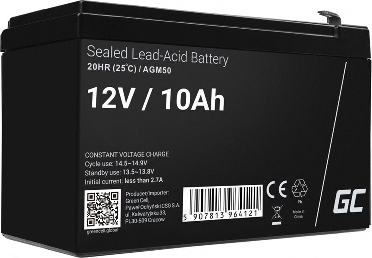 GREEN CELL 12v 10ah 10000mah vrla agm accu