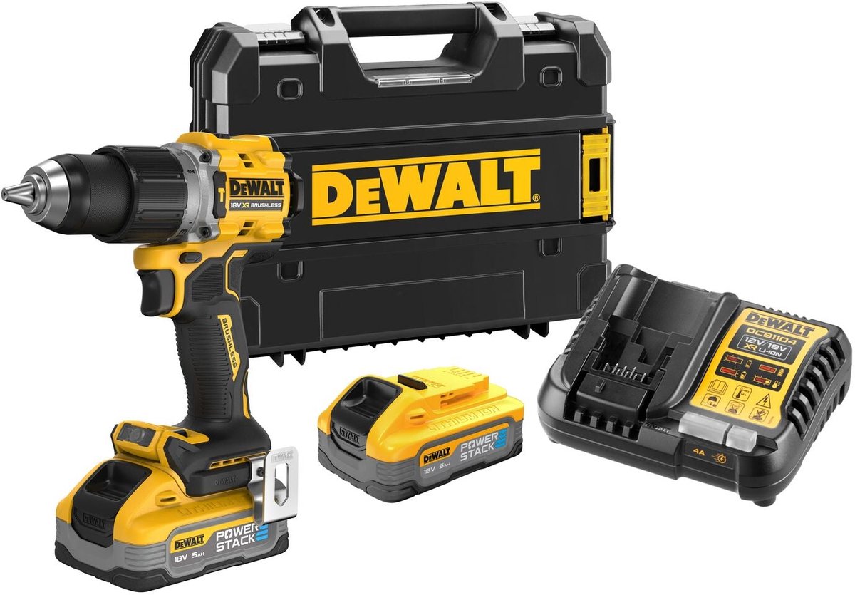 DeWalt dcd805h2t compacte accu klop- schroefboormachine 18v xr 5.0ah powerstack in tstak