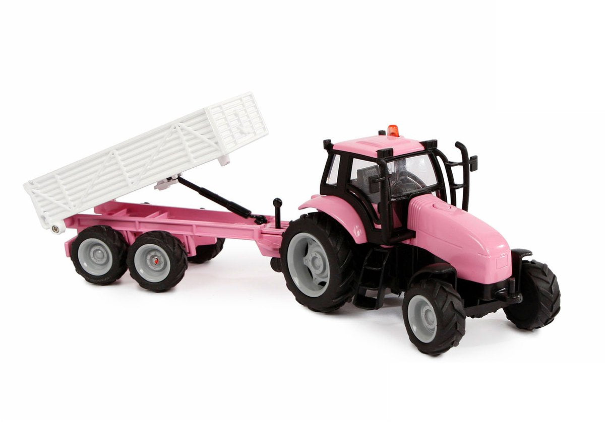 Kids GLOBE tractor met aanhanger die cast met licht en geluid - 25cm