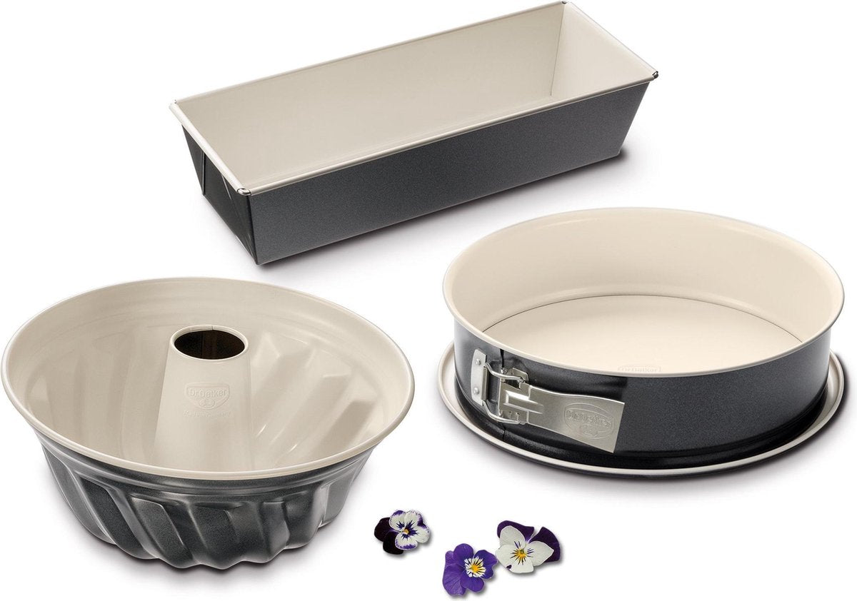 Dr. Oetker bakvormen set - springvorm - tulbandvorm - cakevorm - 3-delig