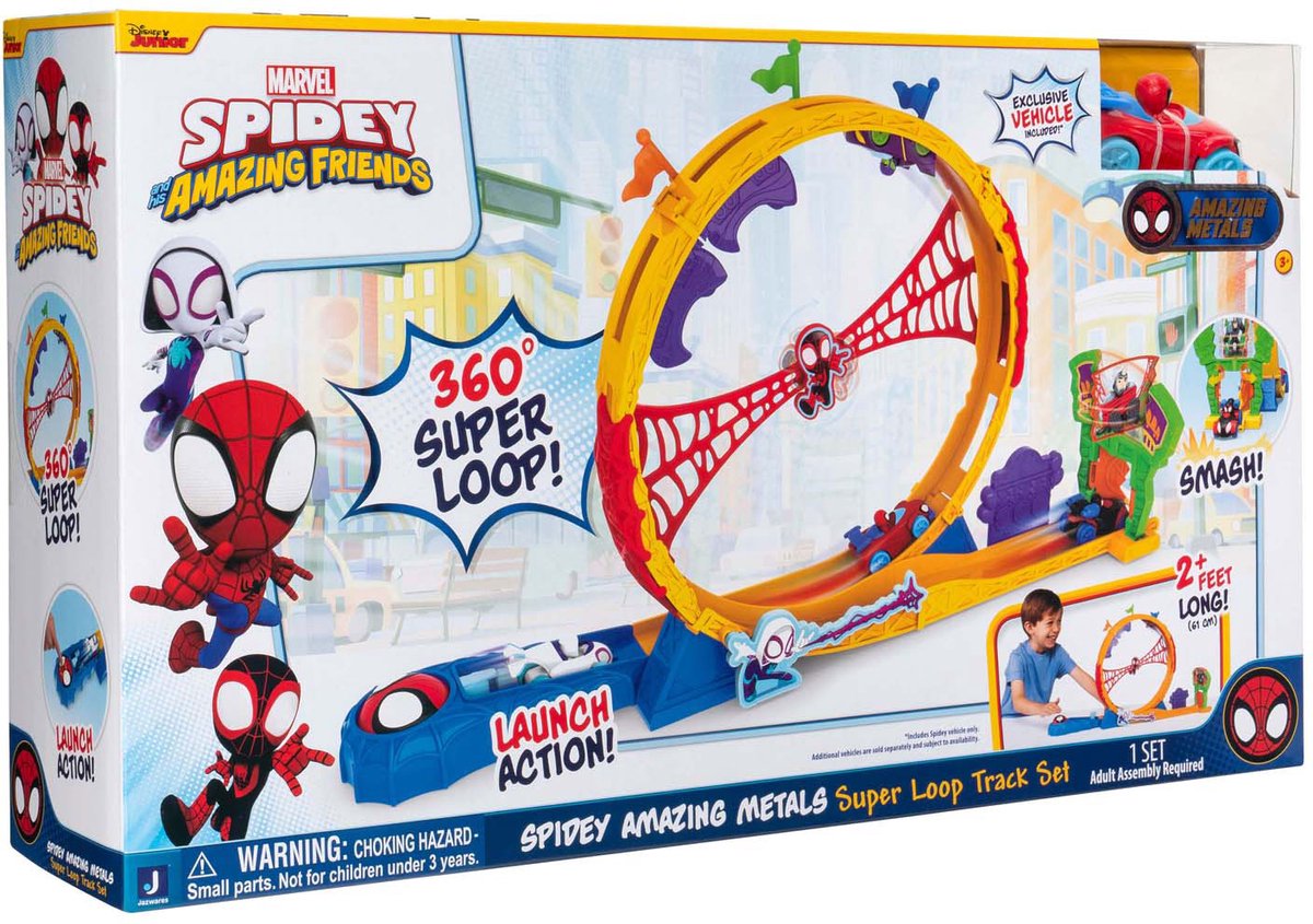 Spidey And His Amazing Friends Spidey amazing metalen super loop racebaan