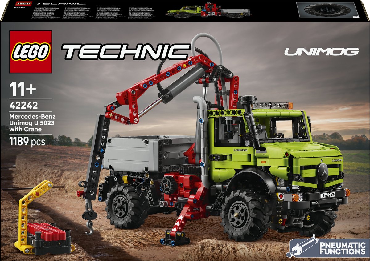 LEGO technic mercedes-benz unimog u 5023 met kraan speelgoed vrachtwagen bouwpakket voor kinderen