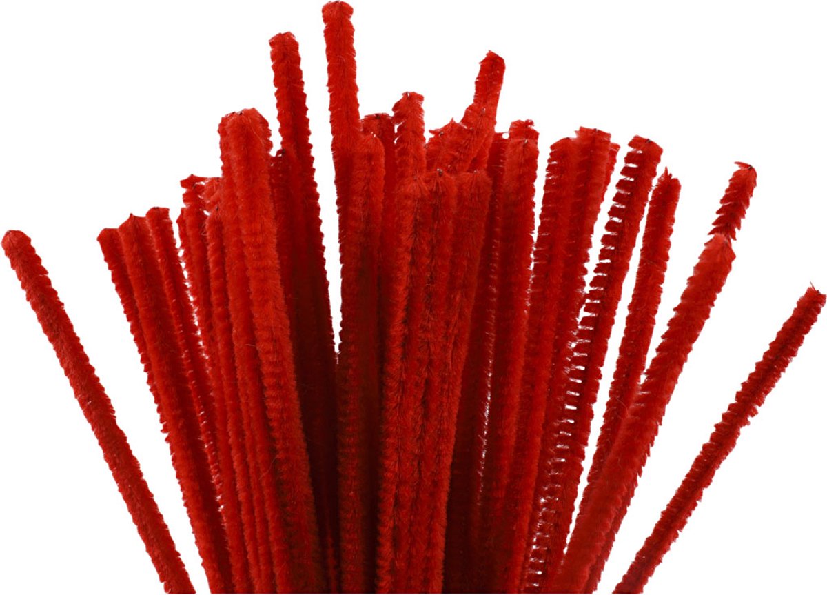 Creativ Company Cc chenilledraad 6 mm rood 50 stuks