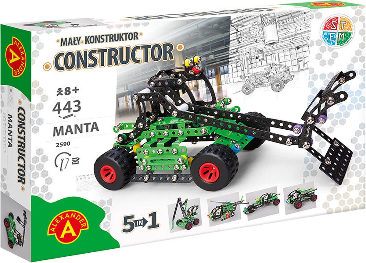 Alexander Toys Alexander speelgoed constructor pro - manta (5in1) - 444st