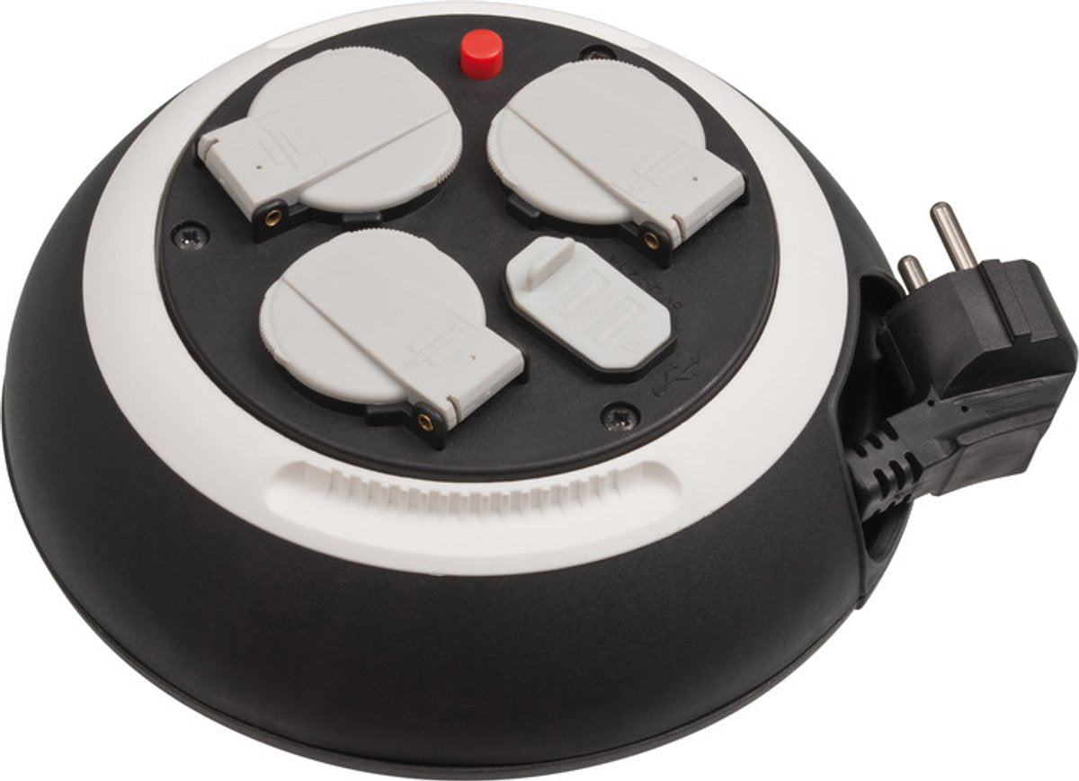 Brennenstuhl Comfort-line kabelhaspel met usb zwart wit 3m h05vv-f 3g1,5