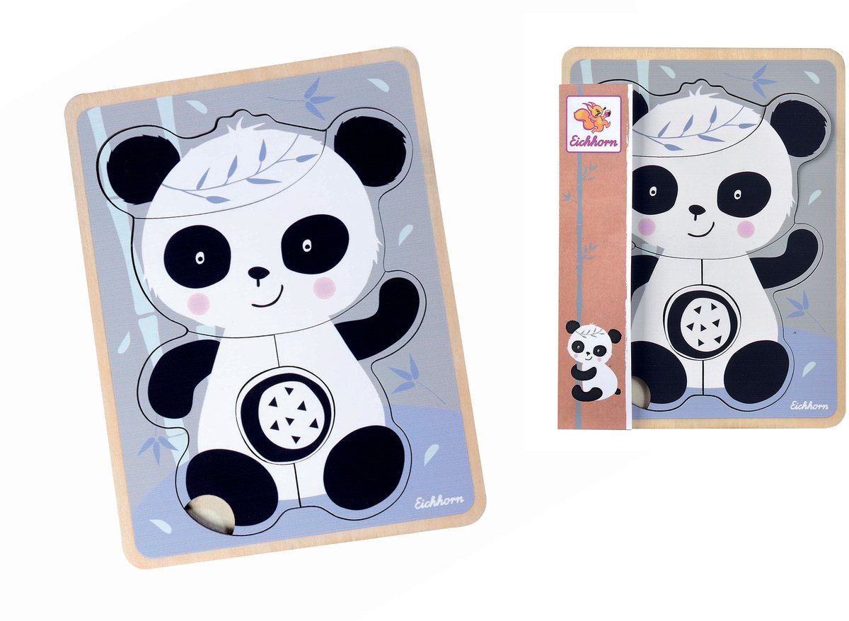 Eichhorn Houten kinderpuzzel panda 6 onderdelen