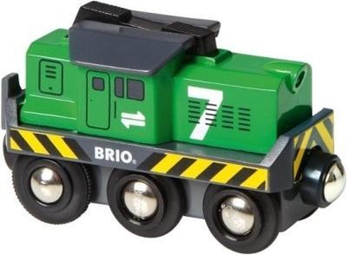 BRIO locomotief voor goederentrein op batterijen - 33214 - treinbaanonderdeel