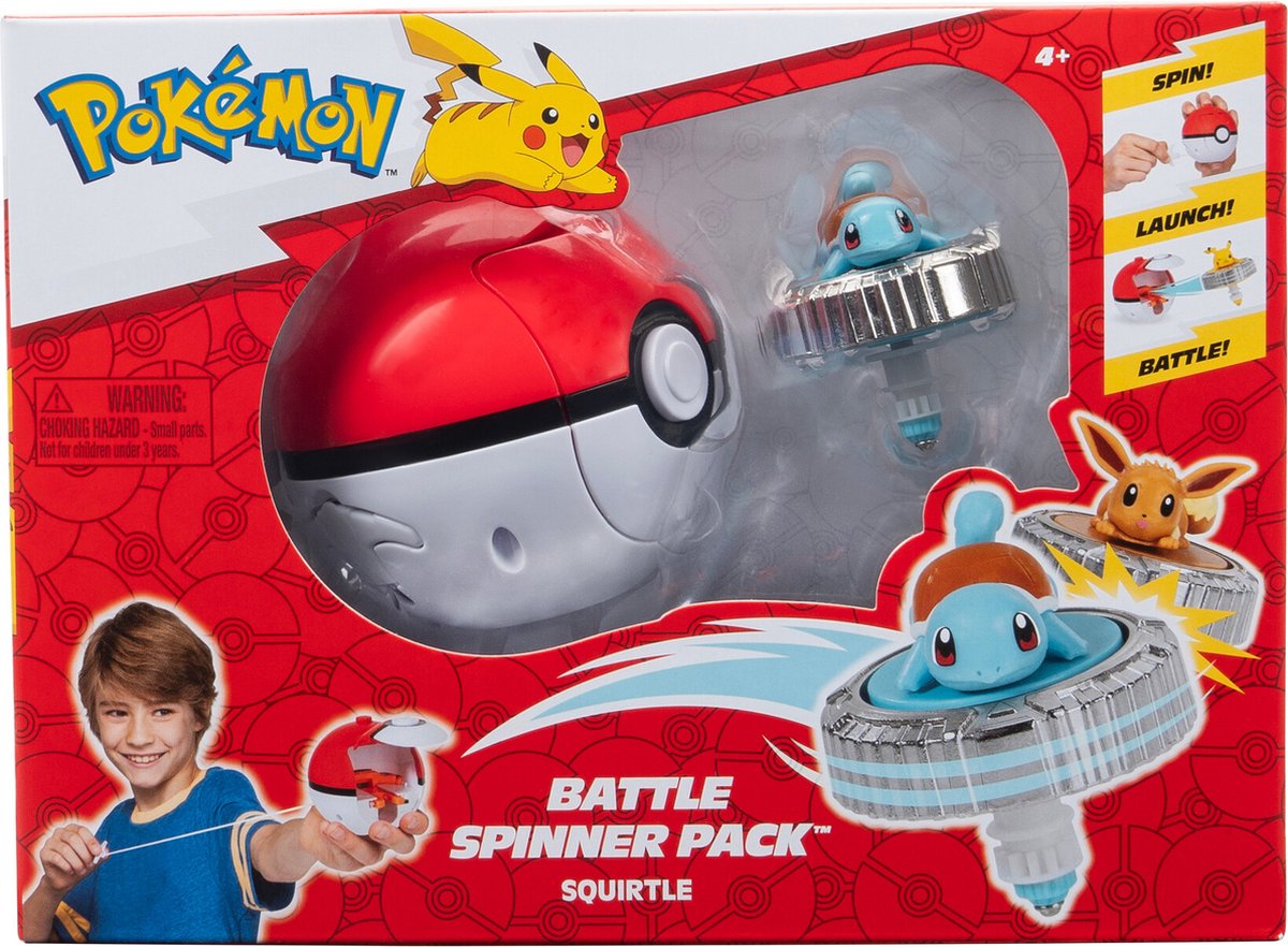Jazwares Pokémon - battle spinner game - squirtle poké ball