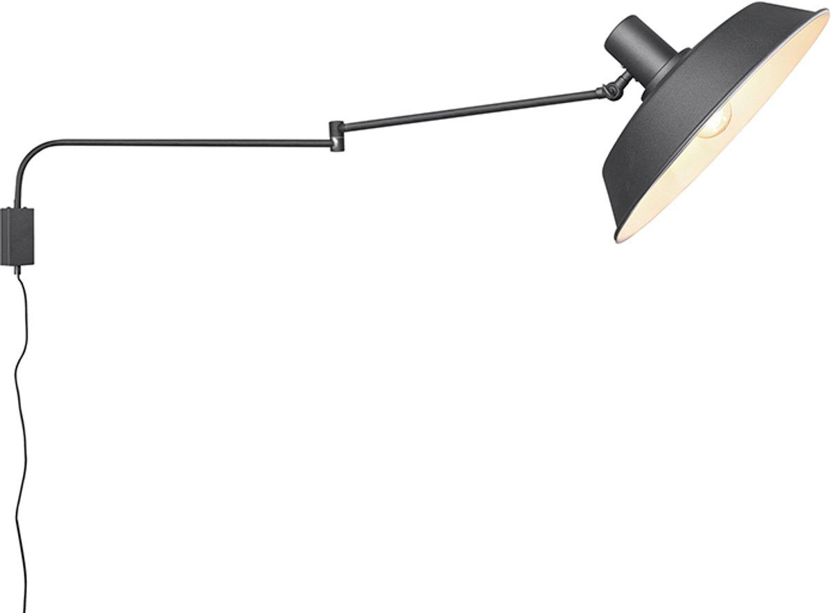 TRIO bolder - wandlamp - zwart mat - excl. 1x e27 4,9 w - niet geschikt voor externe dimmer