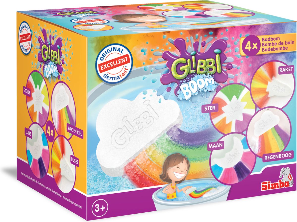 Simba Glibbi special effect bombz - badbom - set van 4 - badspeelgoed - dermatologisch getest