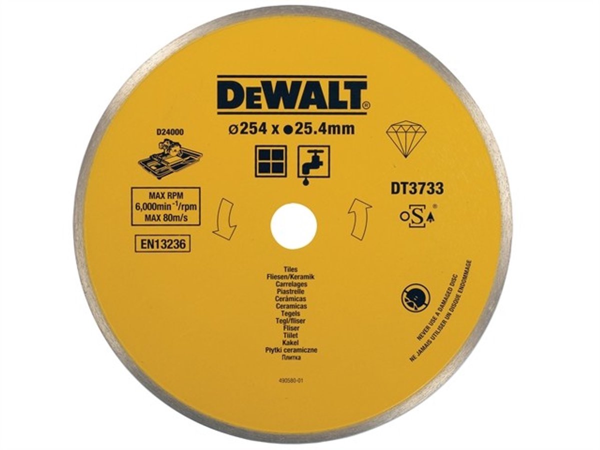 DeWalt dt3733-xj - diamantzaagblad - 250mm - nat snijden - voor tegels