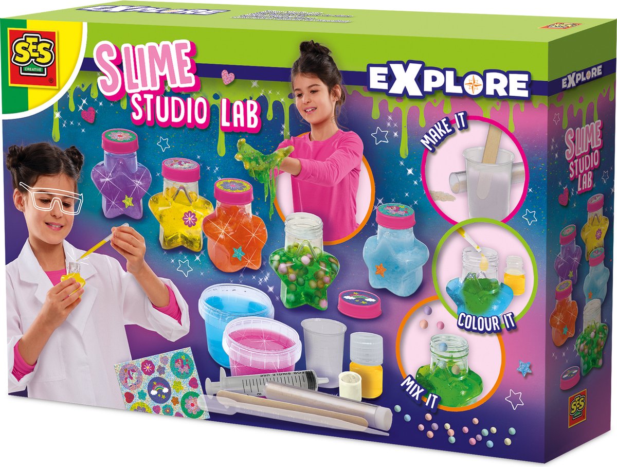 SES Creative - explore - science slime lab - experimenteer met slijm - maak je eigen slime creaties – slijm maken