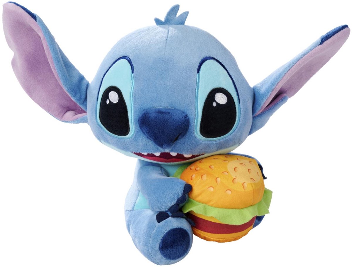 Simba Toys Plush - Disney Lilo stitch stitch burger unisex pluchen figuur - blauw - standard