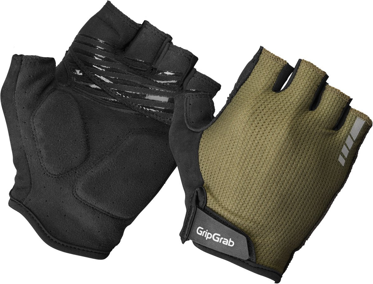 GripGrab - explr padded korte vinger zomer fietshandschoenen met padding - unisex - olijf groen