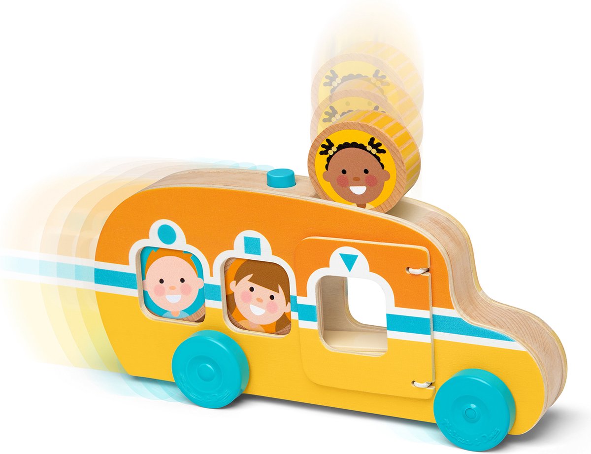 Melissa Doug go tots houten bus rollen rijden - houten ontwikkelings peuterspeelgoed