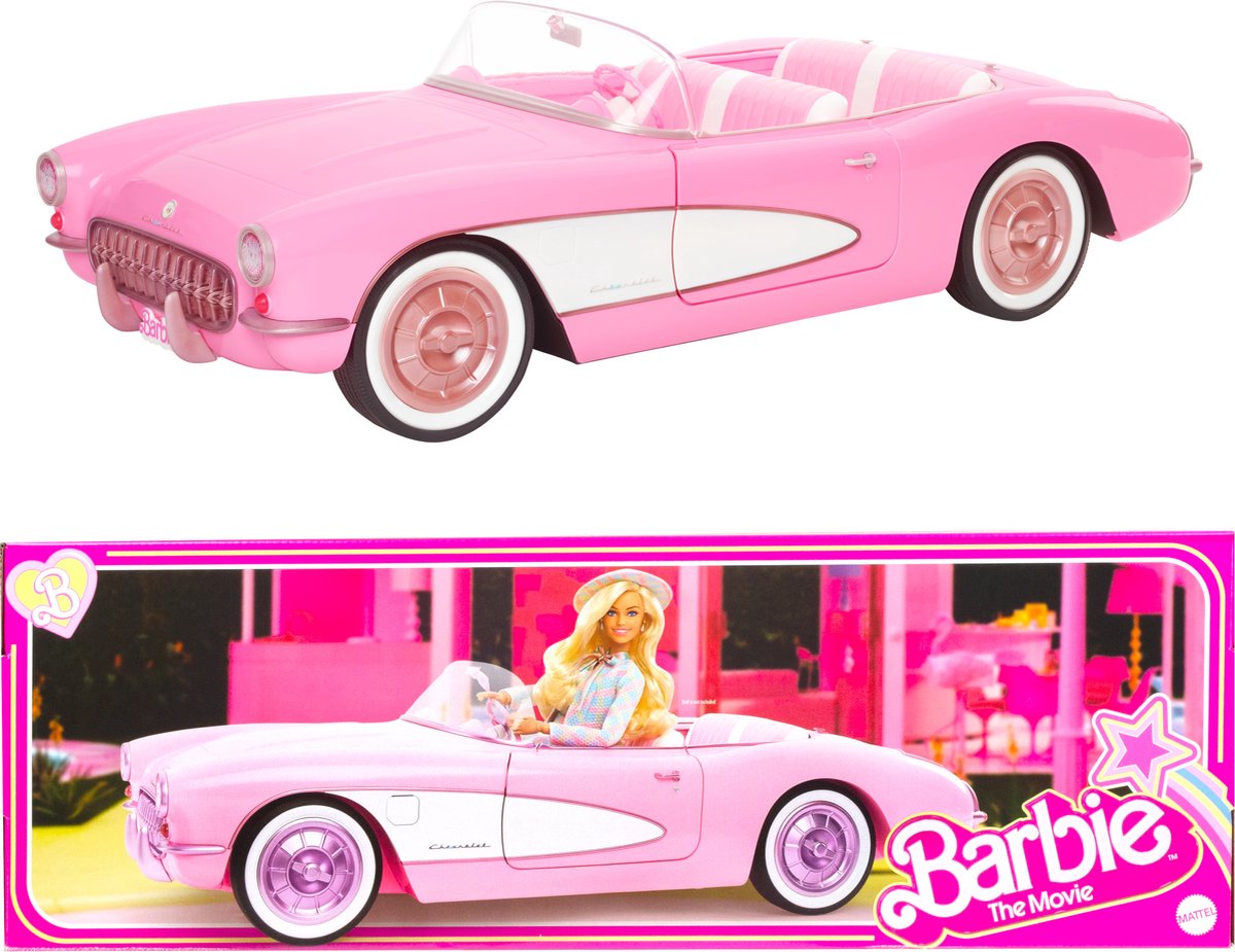 Barbie the movie auto - film auto - roze corvette convertible