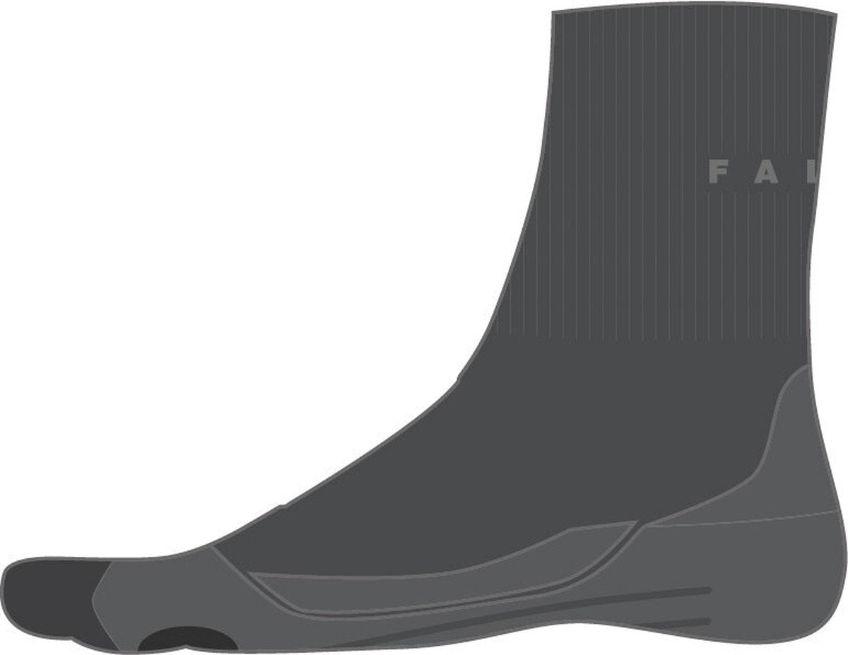 FALKE tk2 short anti-blaar dik wol functioneel materiaal wandelsokken heren grijs - maat 42-43