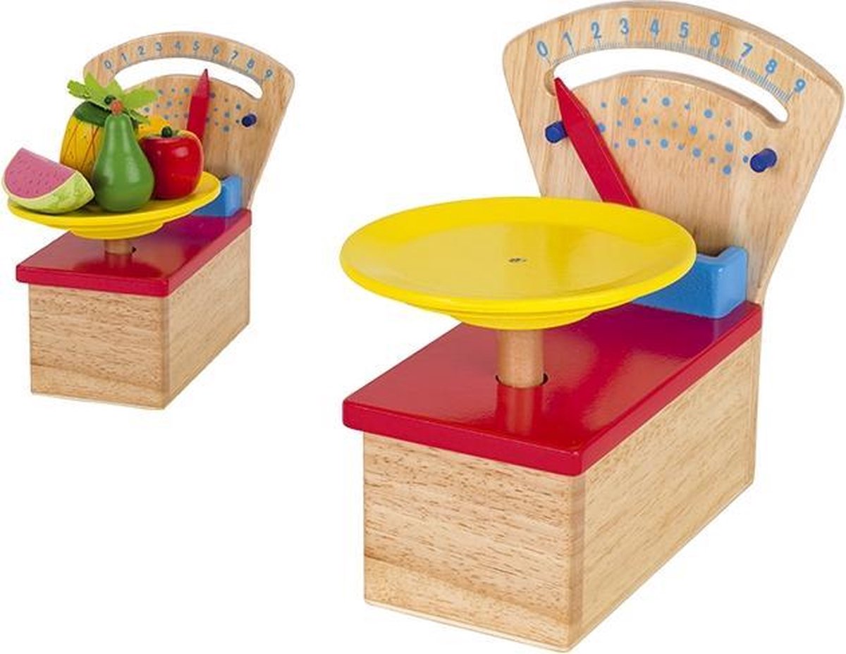 Goki Weegschaal 12,6x15,2x17,2cm, hout, 3+